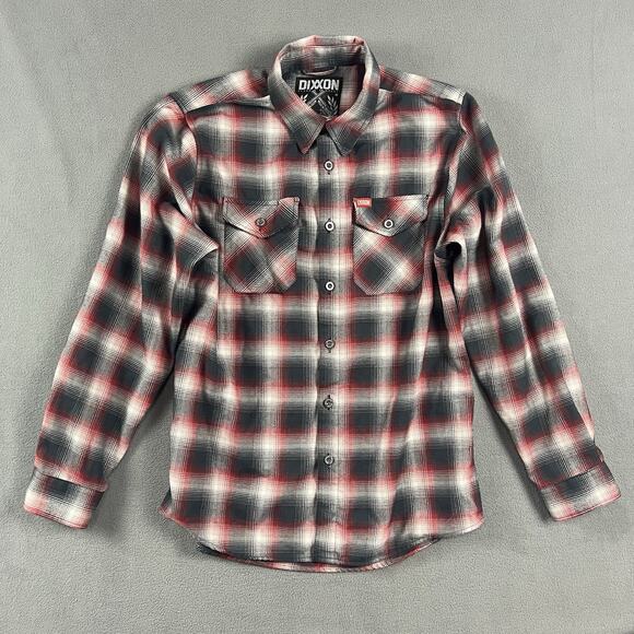 Dixxon Flannel Shirt Mens Medium Equalizer Red Plaid Flannel Long Sleeve - Picture 1 of 5